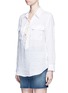Front View - Click To Enlarge - EQUIPMENT - 'Knox' lace-up front linen shirt