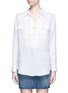 Main View - Click To Enlarge - EQUIPMENT - 'Knox' lace-up front linen shirt