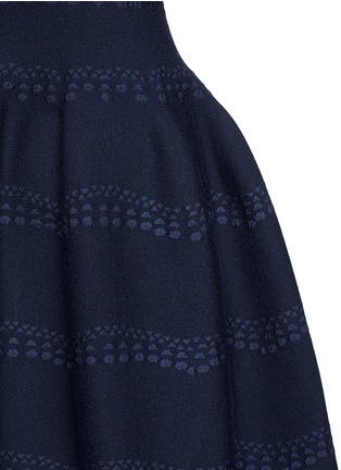 Detail View - Click To Enlarge - ALAÏA - 'Guirlande' wavy dot jacquard knit dress