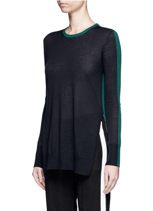 Front View - Click To Enlarge - RAG & BONE - 'Verity' contrast back long cashmere sweater