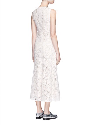 Back View - Click To Enlarge - STELLA MCCARTNEY - 'Janelle' zip trim floral lace midi dress