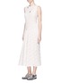 Figure View - Click To Enlarge - STELLA MCCARTNEY - 'Janelle' zip trim floral lace midi dress