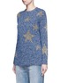 Front View - Click To Enlarge - VALENTINO GARAVANI - Metallic star intarsia mouliné knit sweater