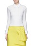 Main View - Click To Enlarge - ALICE & OLIVIA - 'Gila' poplin collar cable knit sweater