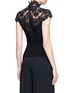 Back View - Click To Enlarge - ALICE & OLIVIA - 'Dandi' floral lace crepe top