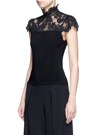 Front View - Click To Enlarge - ALICE & OLIVIA - 'Dandi' floral lace crepe top