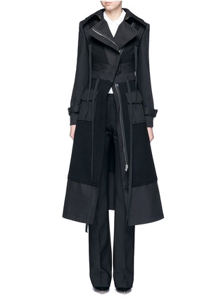 Main View - Click To Enlarge - ALEXANDER MCQUEEN - Cotton patchwork felted virgin wool military coat