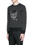 Front View - Click To Enlarge - ALEXANDER MCQUEEN - Skull stitch embroidery cotton sweatshirt