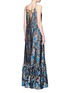 Back View - Click To Enlarge - LANVIN - Metallic floral jacquard silk split front dress