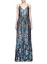 Main View - Click To Enlarge - LANVIN - Metallic floral jacquard silk split front dress