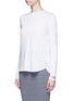 Front View - Click To Enlarge - HELMUT LANG - 'Detached cuff' cotton-cashmere T-shirt