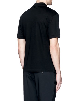 Back View - Click To Enlarge - ALEXANDER MCQUEEN - Logo stud placket polo shirt