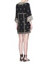 Back View - Click To Enlarge - ALICE & OLIVIA - 'Ray' bead embroidery V-neck dress
