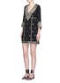 Figure View - Click To Enlarge - ALICE & OLIVIA - 'Ray' bead embroidery V-neck dress