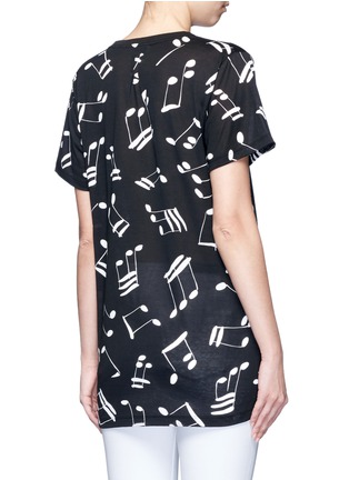 Back View - Click To Enlarge - SAINT LAURENT - Musical note print jersey T-shirt