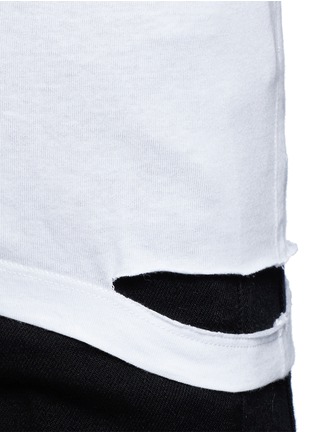 Detail View - Click To Enlarge - HELMUT LANG - Cutoff hem pocket jersey T-shirt