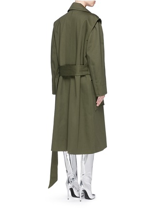Back View - Click To Enlarge - BALENCIAGA - Cotton twill trench coat