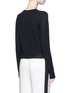 Back View - Click To Enlarge - LANVIN - Lace insert wool blend cardigan