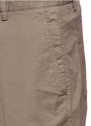 Detail View - Click To Enlarge - CANALI - Cotton-linen drawstring shorts