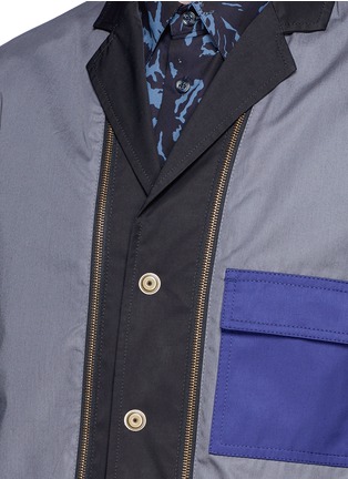 Detail View - Click To Enlarge - MARNI - Reversible contrast pocket drawstring blazer