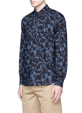 Front View - Click To Enlarge - MARNI - Marble print cotton poplin shirt