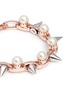 Detail View - Click To Enlarge - JOOMI LIM - 'Lady Rebel' double row faux pearl spike bracelet