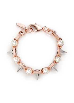 Main View - Click To Enlarge - JOOMI LIM - 'Lady Rebel' double row faux pearl spike bracelet