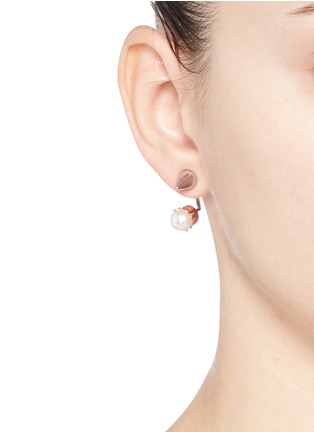 Figure View - Click To Enlarge - JOOMI LIM - 'Lady Rebel' spike stud floating pearl earring set