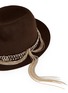 Detail View - Click To Enlarge - MAISON MICHEL - 'Mini Virginie' swirl pinch leather chain fur felt trilby hat