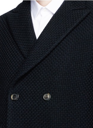 Detail View - Click To Enlarge - MAURO GRIFONI - Peaked lapel wool blend coat