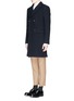 Front View - Click To Enlarge - MAURO GRIFONI - Peaked lapel wool blend coat