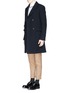 Figure View - Click To Enlarge - MAURO GRIFONI - Peaked lapel wool blend coat