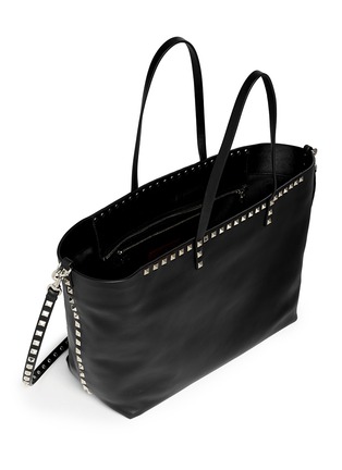 Detail View - Click To Enlarge - VALENTINO GARAVANI - 'Rockstud' small zip shopper tote