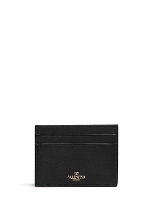 Back View - Click To Enlarge - VALENTINO GARAVANI - 'Rockstud' leather cardholder
