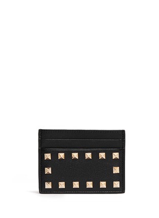 Main View - Click To Enlarge - VALENTINO GARAVANI - 'Rockstud' leather cardholder