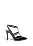 Main View - Click To Enlarge - VALENTINO GARAVANI - 'Rockstud Noir' caged patent leather pumps