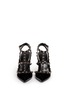 Figure View - Click To Enlarge - VALENTINO GARAVANI - 'Rockstud Noir' caged patent leather pumps