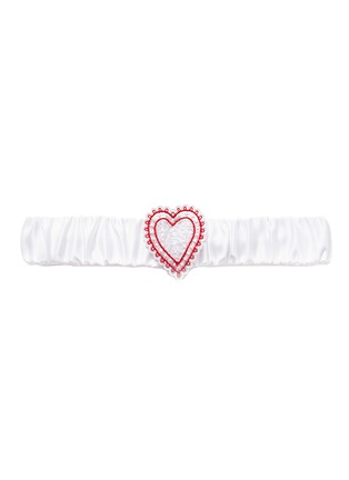 Main View - Click To Enlarge - L'AGENT - 'Esthar' heart embroidery satin garter