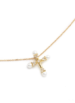 Figure View - Click To Enlarge - BAO BAO WAN - 'Little Cross' 18k gold diamond pearl necklace