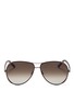 Main View - Click To Enlarge - CHLOÉ - Leather trim aviator sunglasses