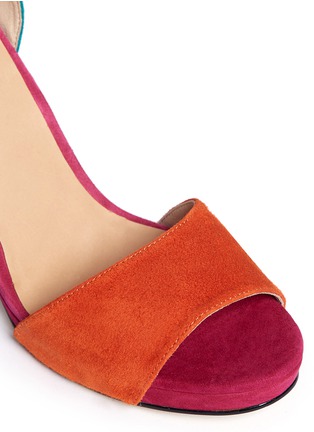 Detail View - Click To Enlarge - PEDDER RED - Colour-block suede sandals