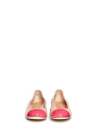 Figure View - Click To Enlarge - PEDDER RED - Bi-colour leather ballerina flats