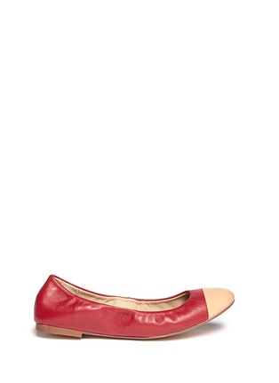 Main View - Click To Enlarge - PEDDER RED - Bi-colour leather ballerina flats