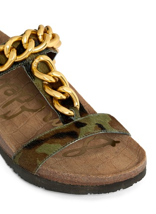 Detail View - Click To Enlarge - SAM EDELMAN - Allyn chain detail camouflage sandals