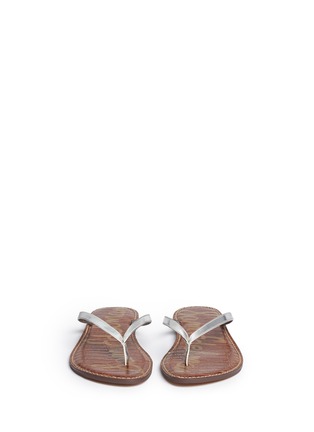 Figure View - Click To Enlarge - SAM EDELMAN - Gracie metallic leather flip-flops
