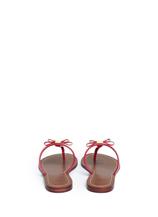 Back View - Click To Enlarge - TORY BURCH - Butterfly bow patent leather sandals