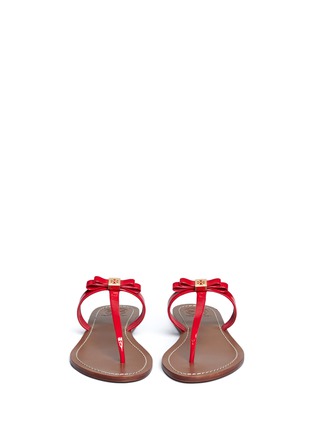 Figure View - Click To Enlarge - TORY BURCH - Butterfly bow patent leather sandals