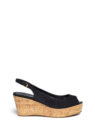 Main View - Click To Enlarge - TORY BURCH - 'Rosalind' suede sling-back sandals