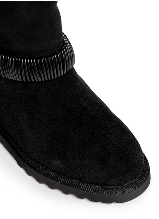 Detail View - Click To Enlarge - ASH - 'Youri' chain shearling wedge ankle boots