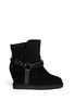 Main View - Click To Enlarge - ASH - 'Youri' chain shearling wedge ankle boots